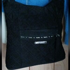 Vera Bradley Quilted Black Crossbody Shoulder Bag#yellow print